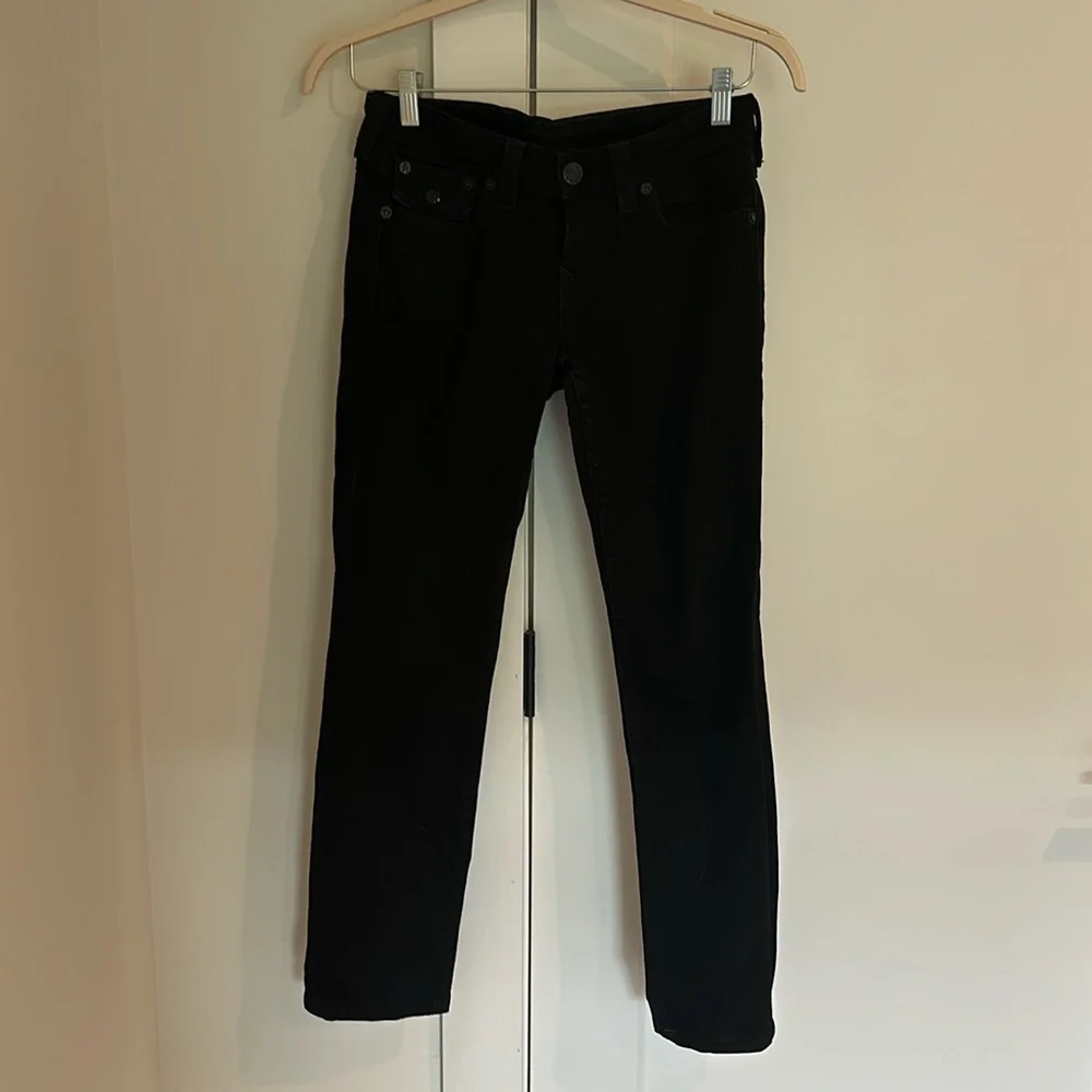 Black true religion jeans, low rise boot cut - Picture 2 of 3